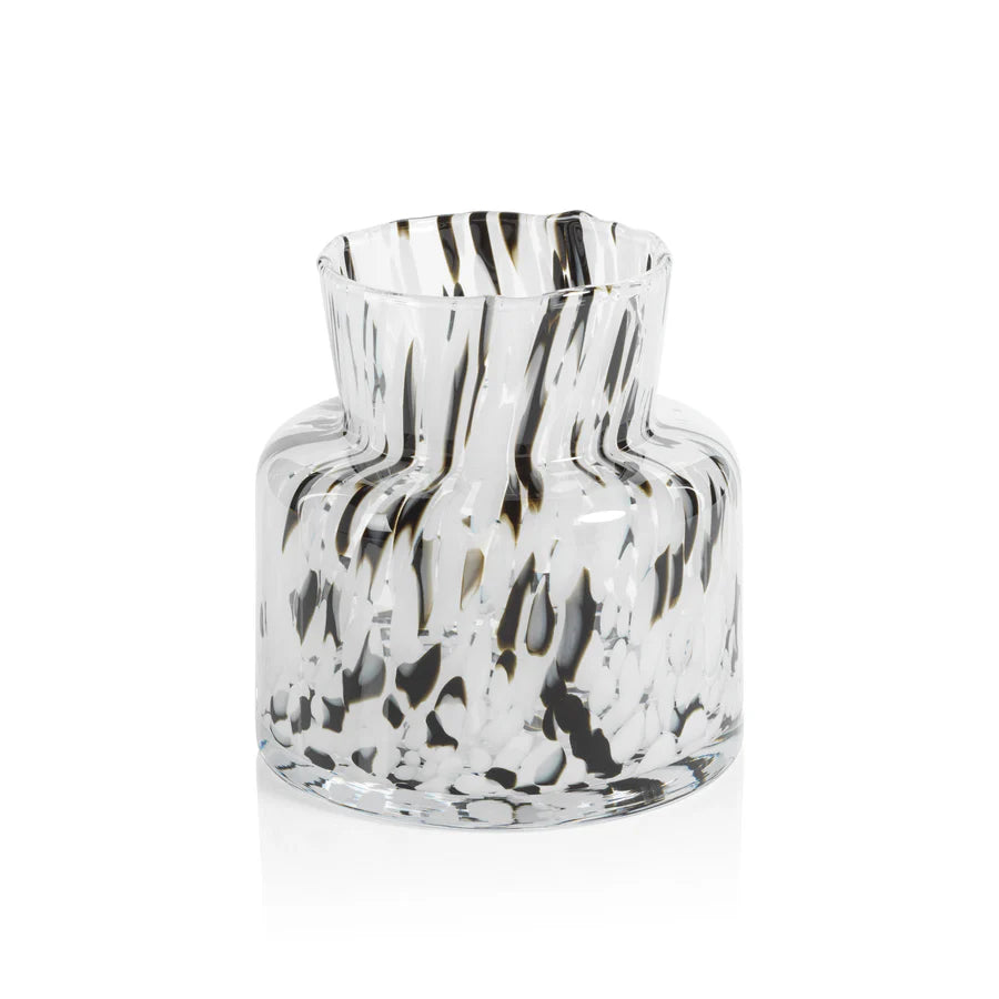 Black and White Glass Vase