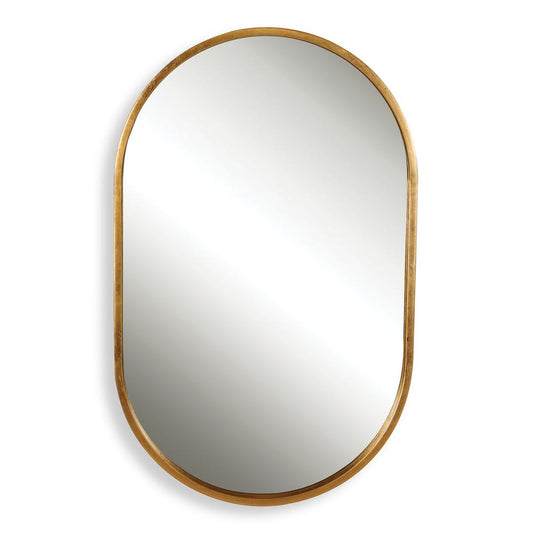 Gold Leaf Oval Mirror