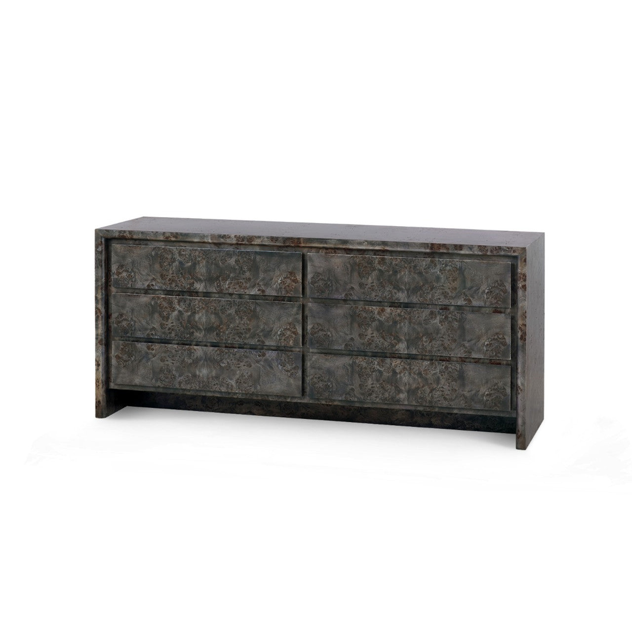Stained Burl 6 Drawer Dresser