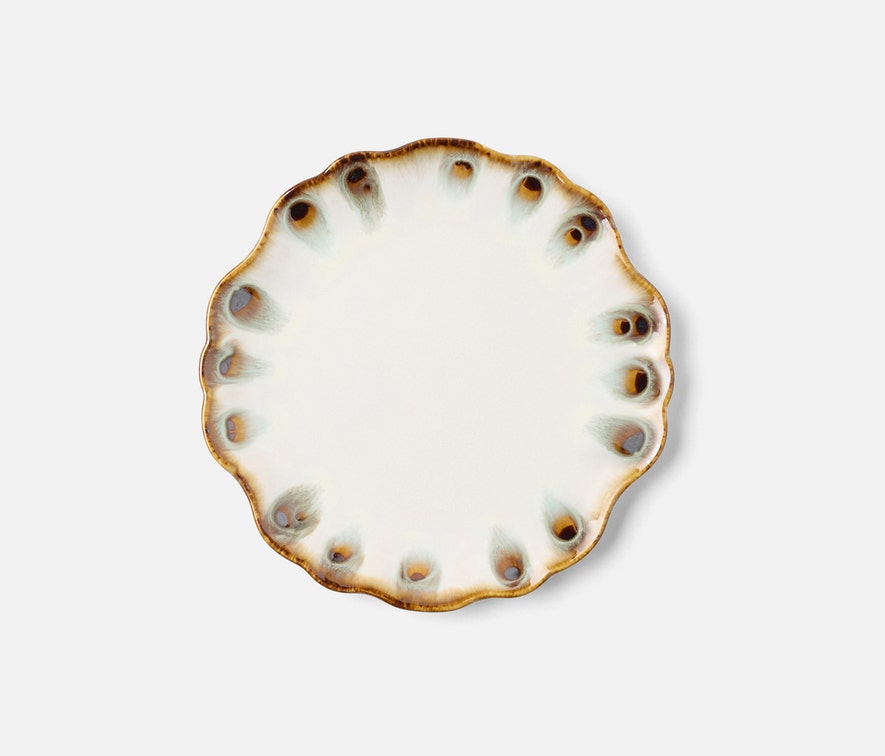 Scalloped Almond and Sage Tableware