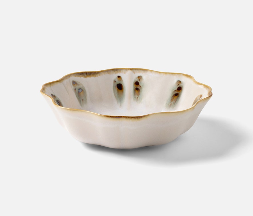Scalloped Almond and Sage Tableware