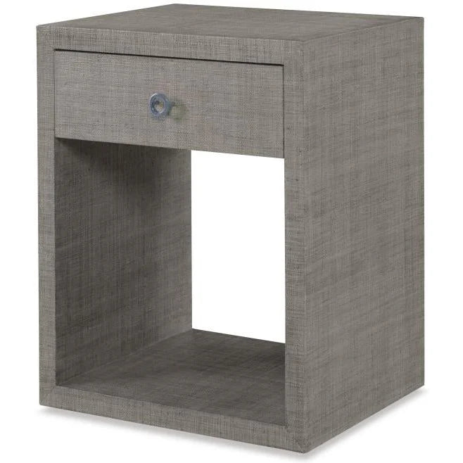 Raffia Wrapped Night Stand in French Gray