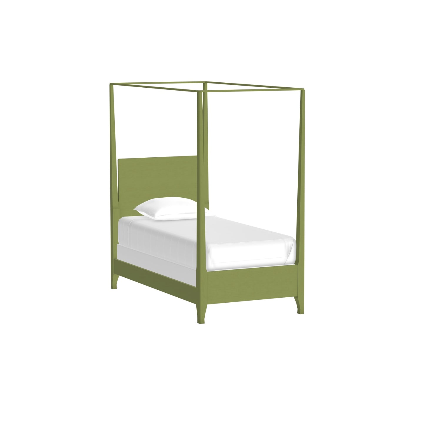 Green Grasscloth Four Post Twin XL Bed