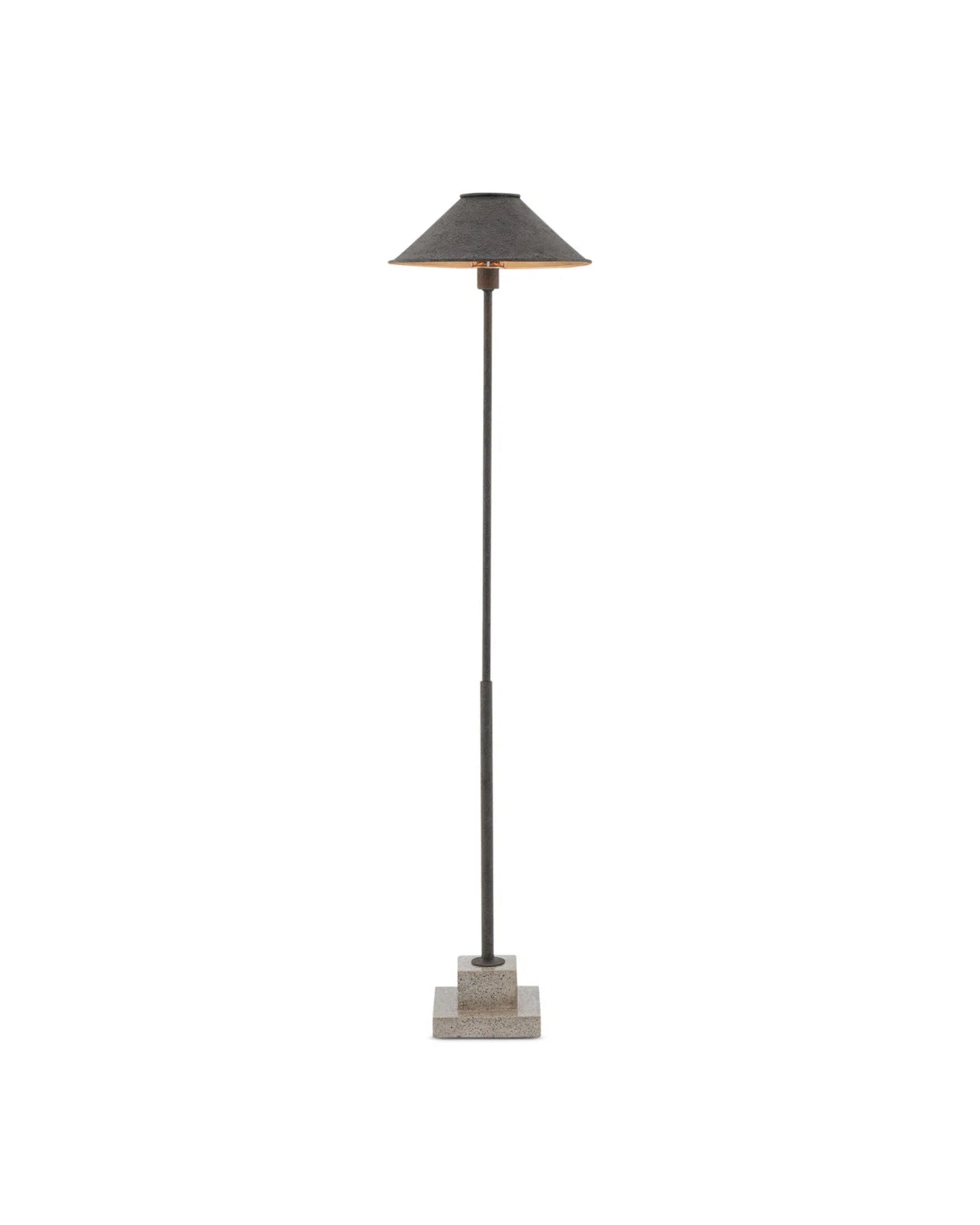 Wrought Iron and Concrete Floor Lamp