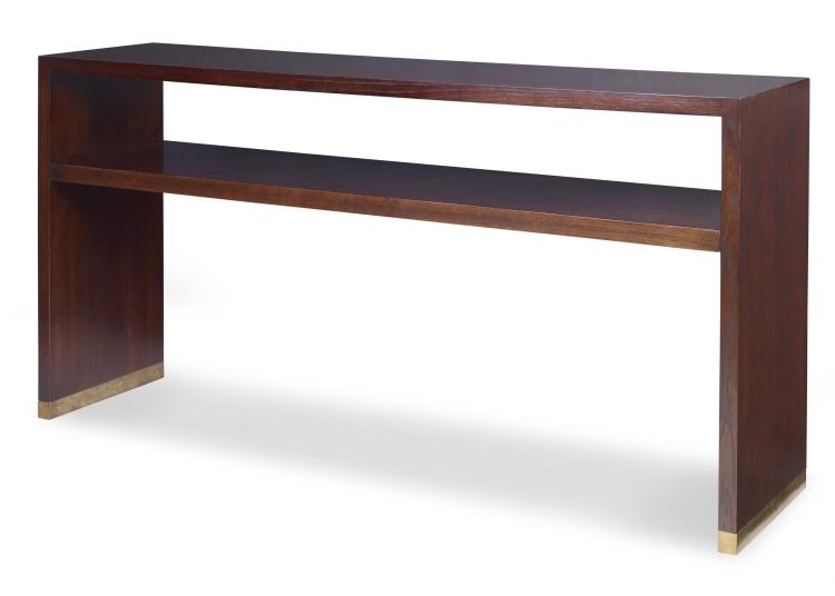 Simple Shelf Console in Ebony Cerused Finish