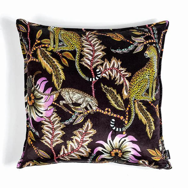 Velvet Pillow in Monkey Bean Night