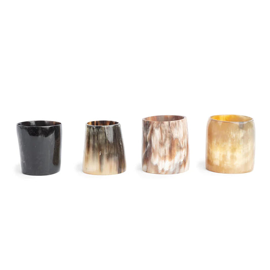 Napkin Rings Cow Horn, Set of 4
