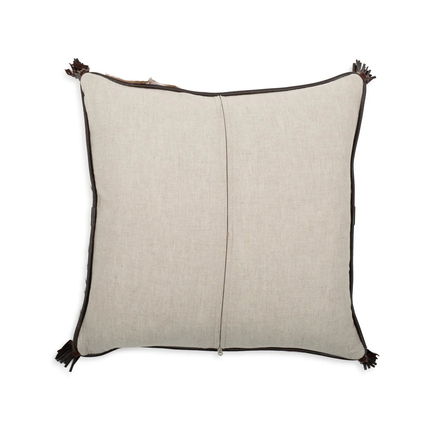 Springbok Hide Pillow with Leather Trims