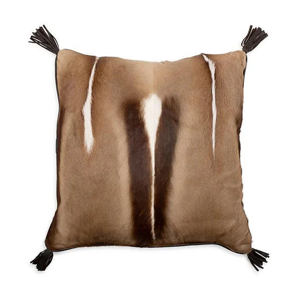 Springbok Hide Pillow with Leather Trims