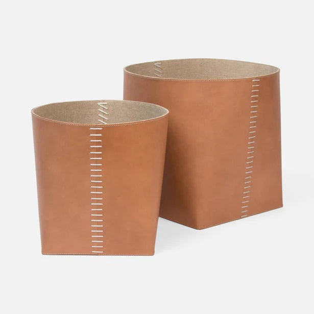 Camel Full Grain Leather Basket
