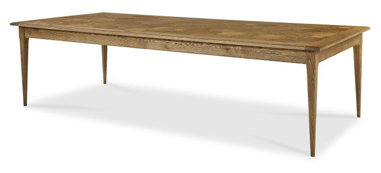 Oak and Walnut Parquet Dining Table