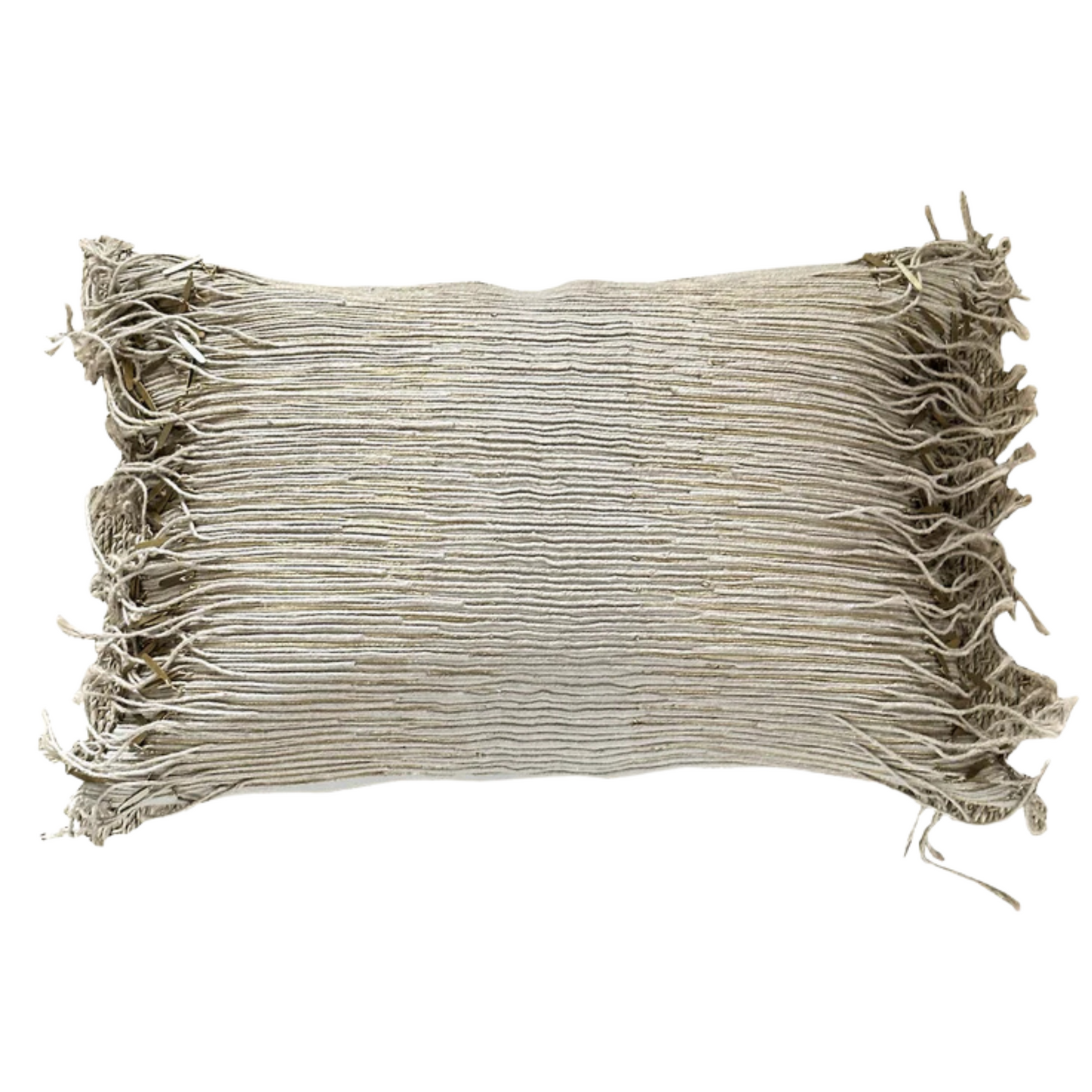 Brass and Jute Fringe Pillow