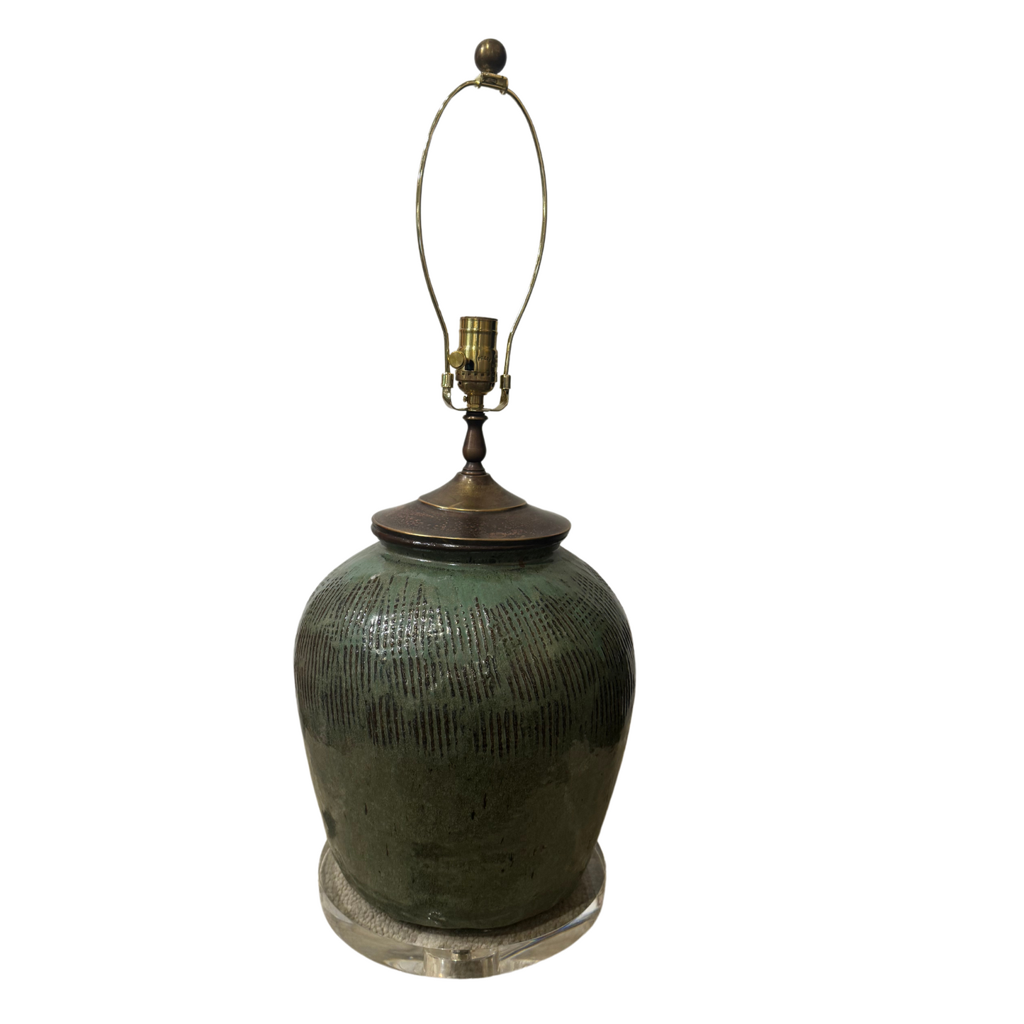 Green Terra Cotta Oil Lamp