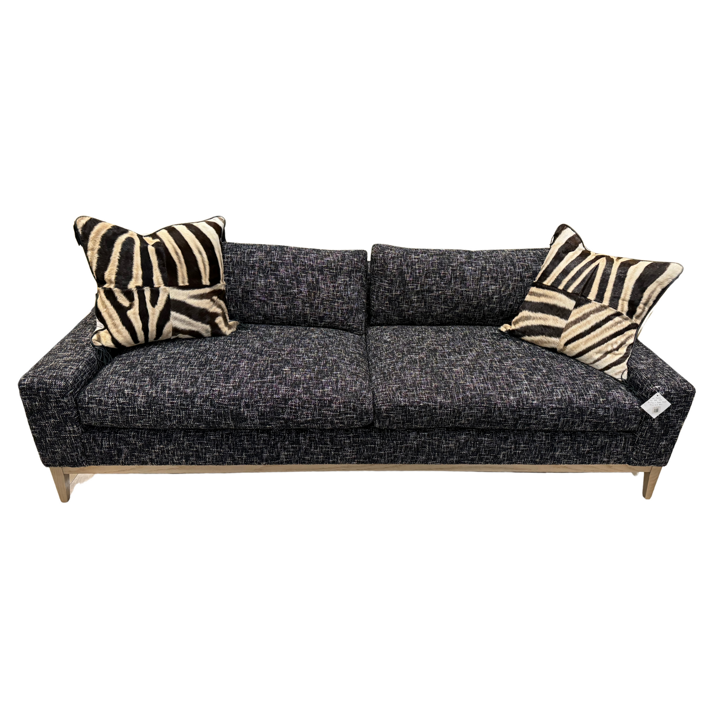 Low Frame Two Seat Sofa in Onyx + Dune Finish