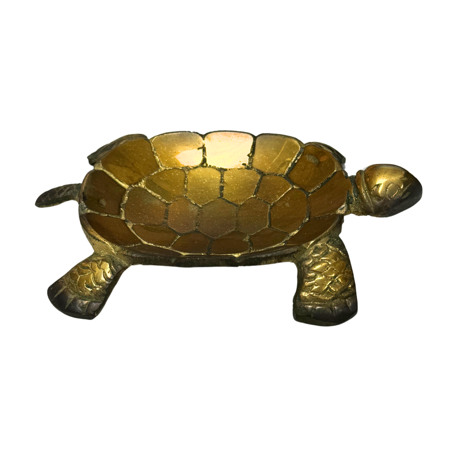 Gold Vintage Brass Turtle Dish, Small