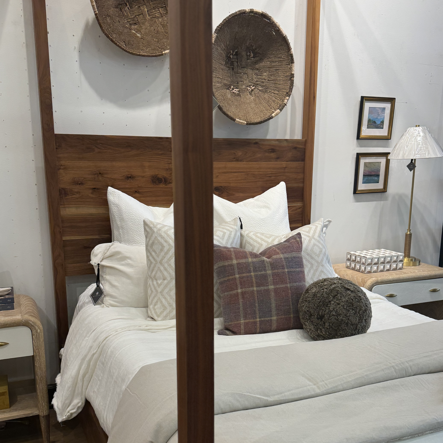 Two-Toned Walnut Poster Bed, Queen