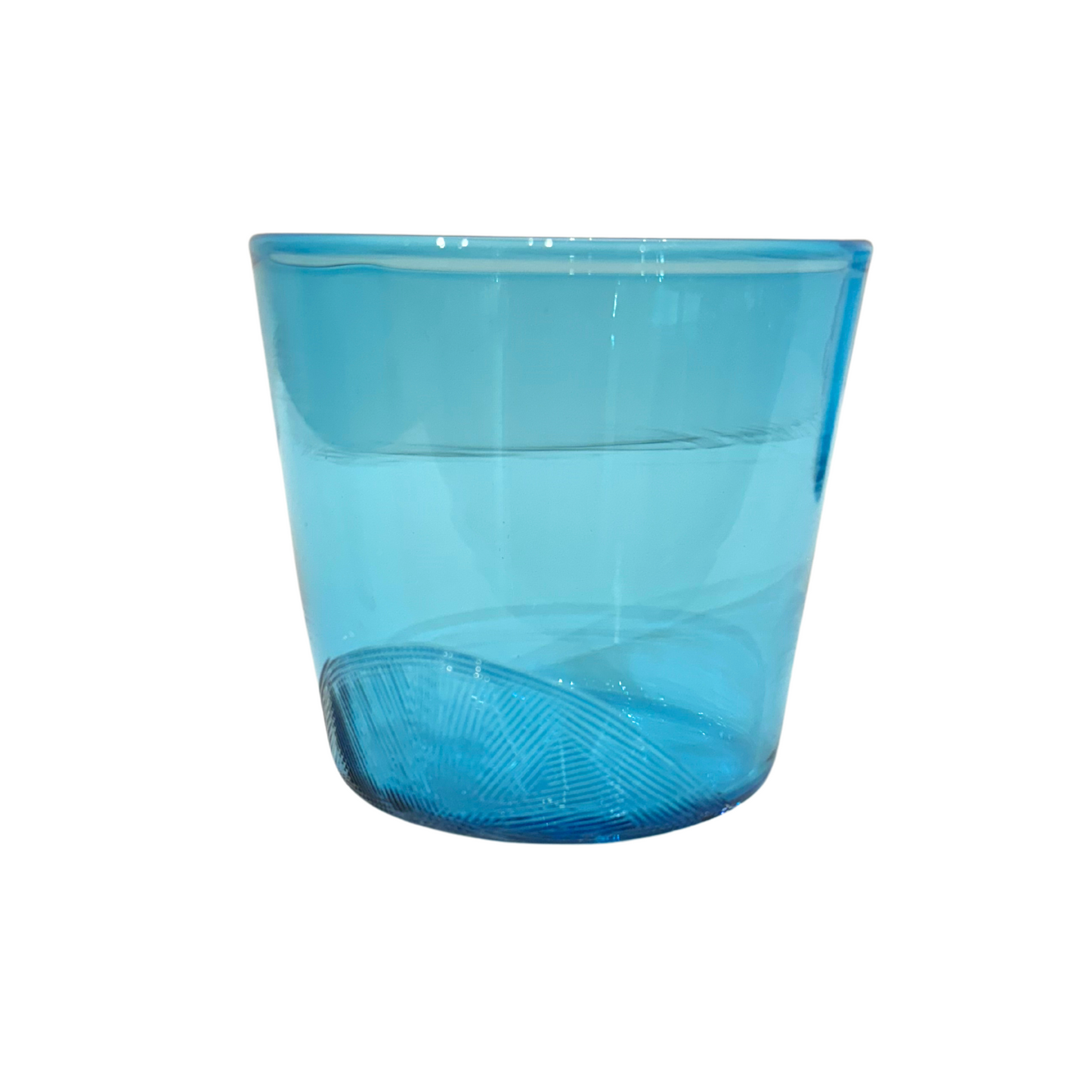 Hand Blown Glasses, Set of 4, Aqua