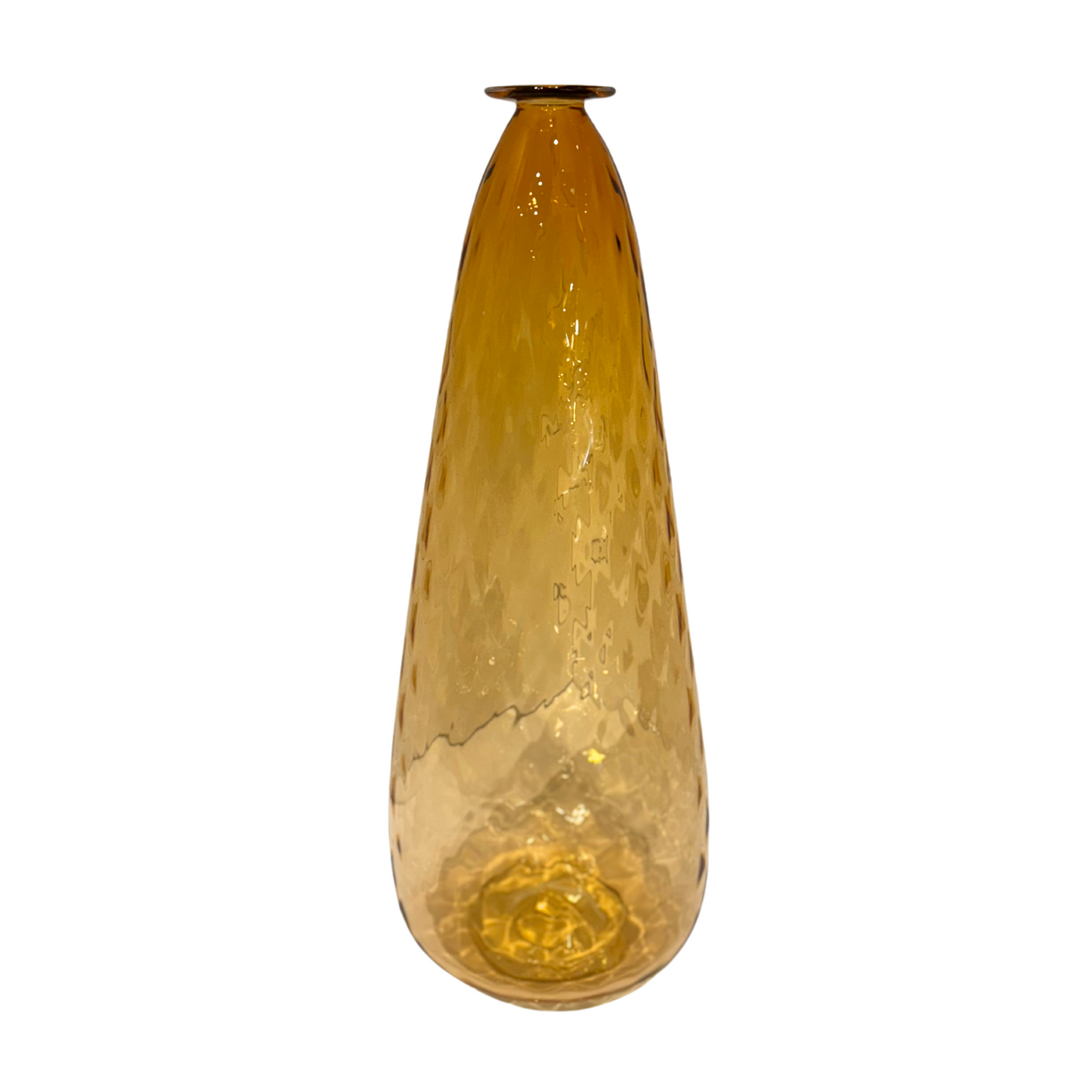 Tall Optic Hand Blown Glass Vase in Aurora