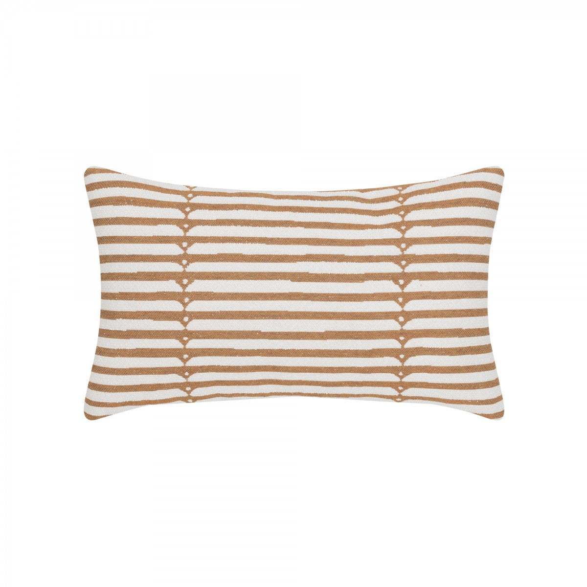 Outdoor Lumbar in Caramel Stripe with Faux Down Insert