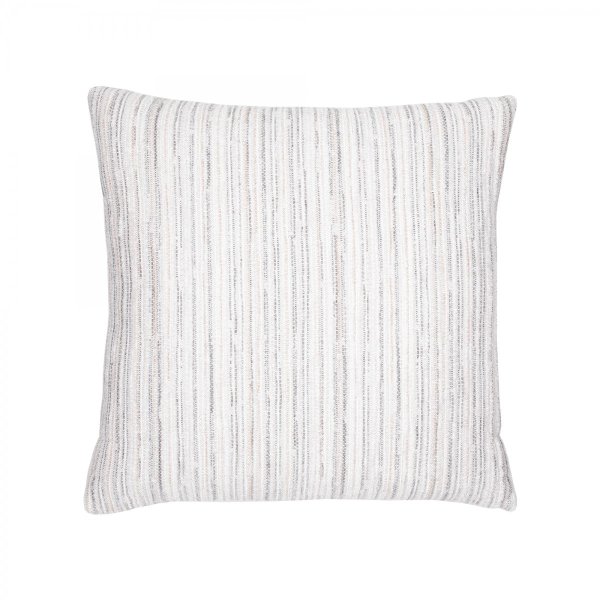 Outdoor Pillow in Luxe Stripe Pebble with Faux Down Insert