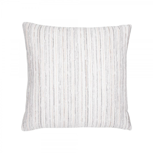 Outdoor Pillow in Luxe Stripe Pebble with Faux Down Insert