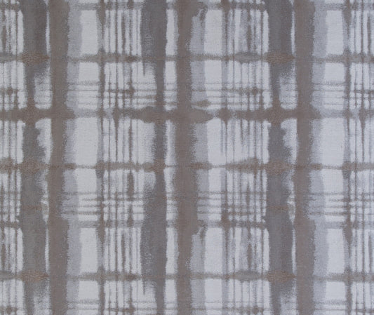 Painterly Plaid Pillow in Silver