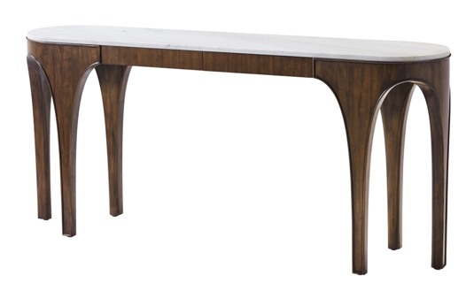 Mahogany and Marble Console