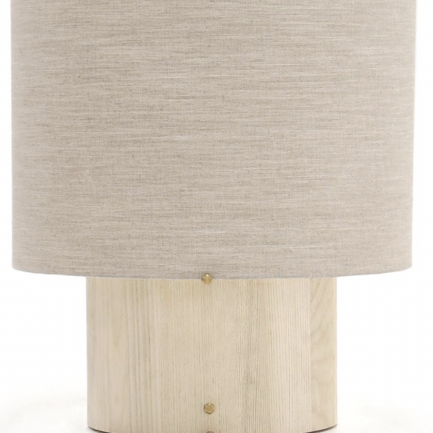 SandBlasted Ash Table Lamp with a Round Oatmeal Shade