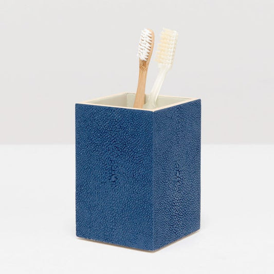 Brush Holder in Navy Faux Shagreen