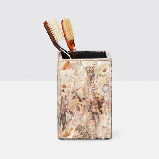 Brush Holder in Marbleized Pen Shell