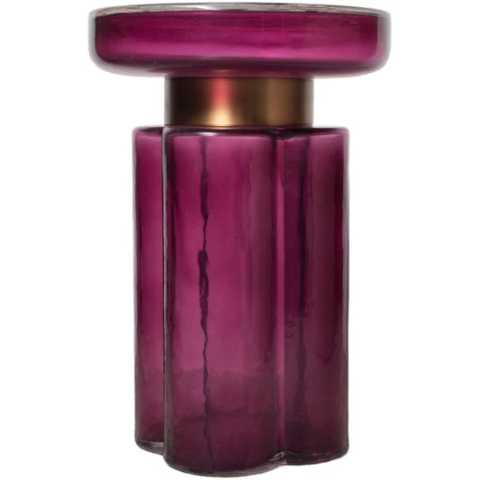 Purple Glass Side Table