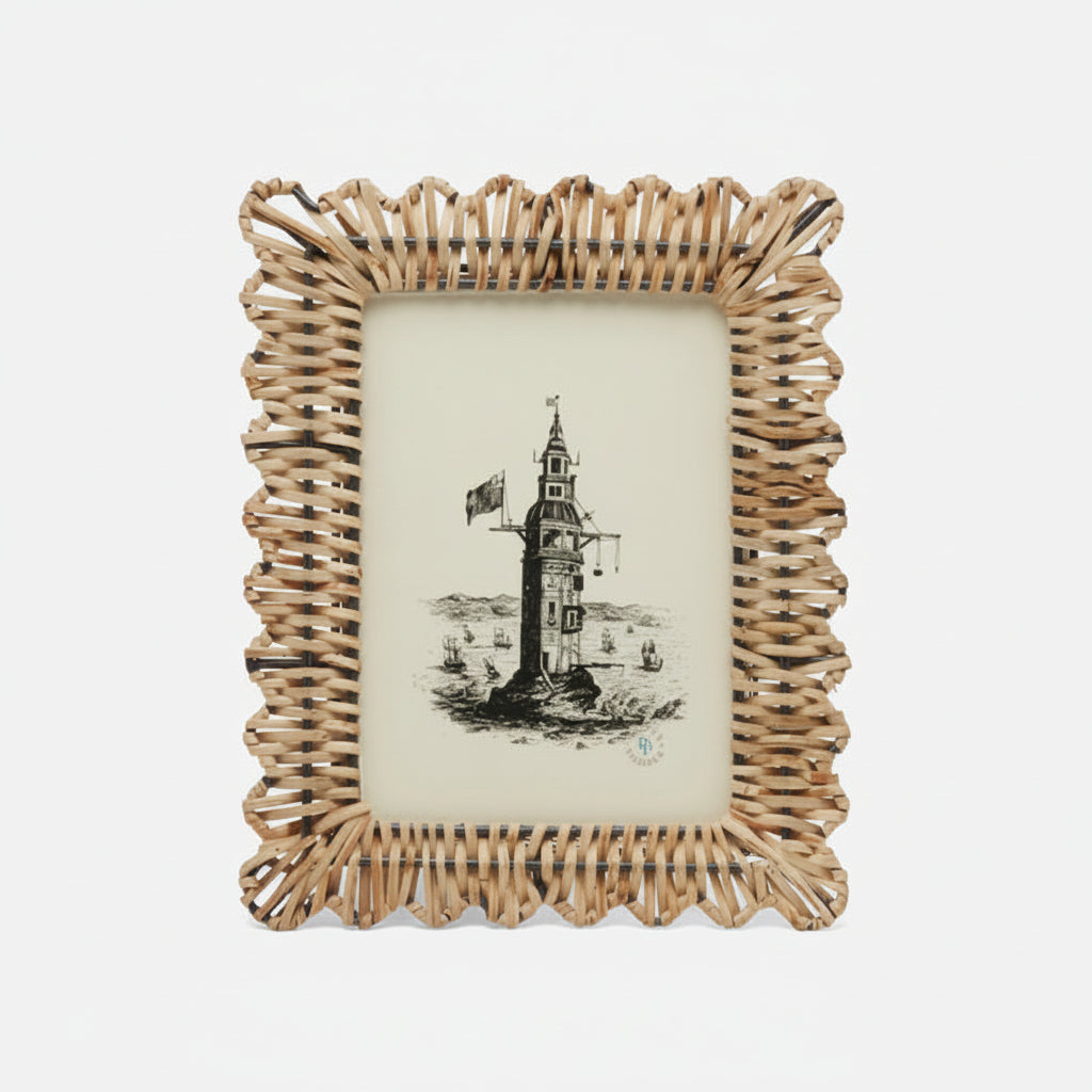 Scalloped Bamboo Cane Frame, 5x7