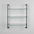 Satin Black and Glass Wall Shelf