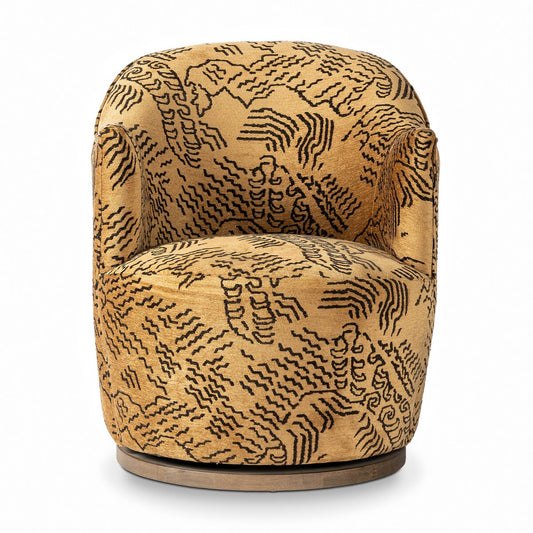 Tibetan Drum Style Swivel Chair