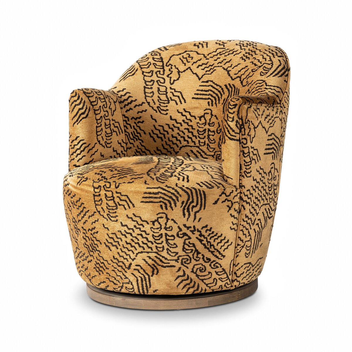 Tibetan Drum Style Swivel Chair