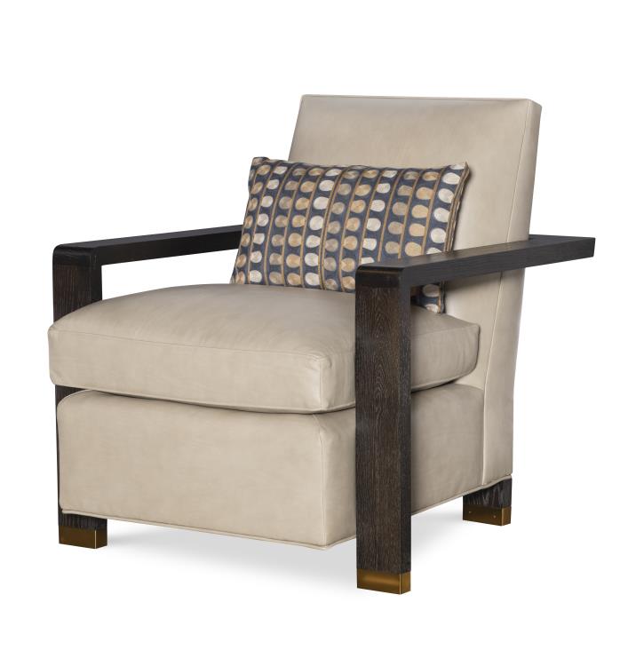 Wooden Wrap Back Chair in Bronze + Charcoal and Napa Cerused Finish