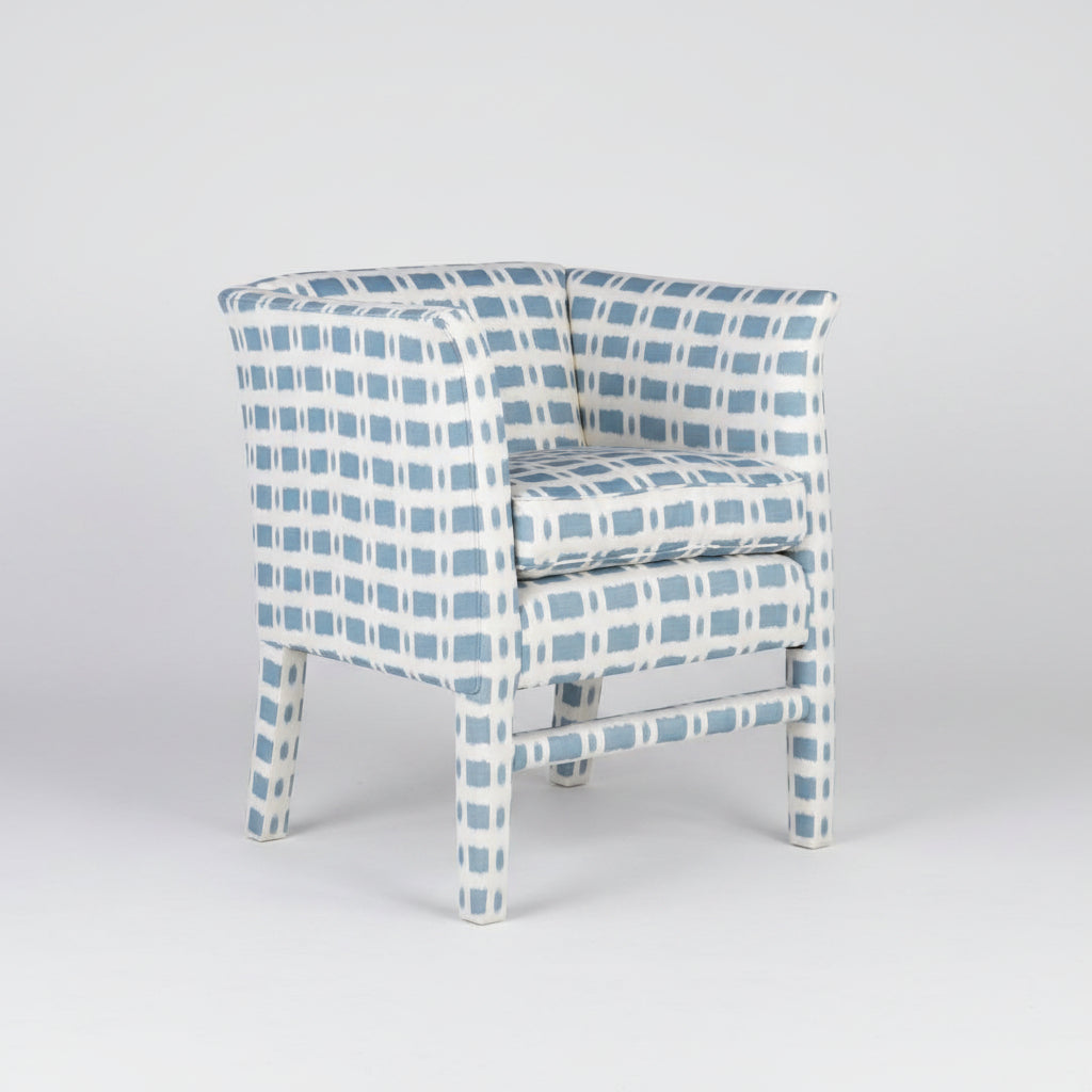 Blue and White Box Chair