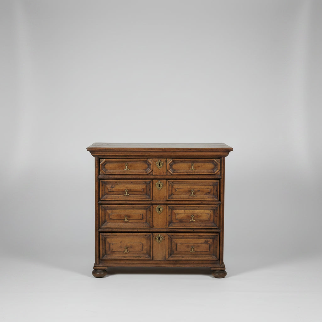 Period Oak Chest with Applied Moulded Decoration, 1650's