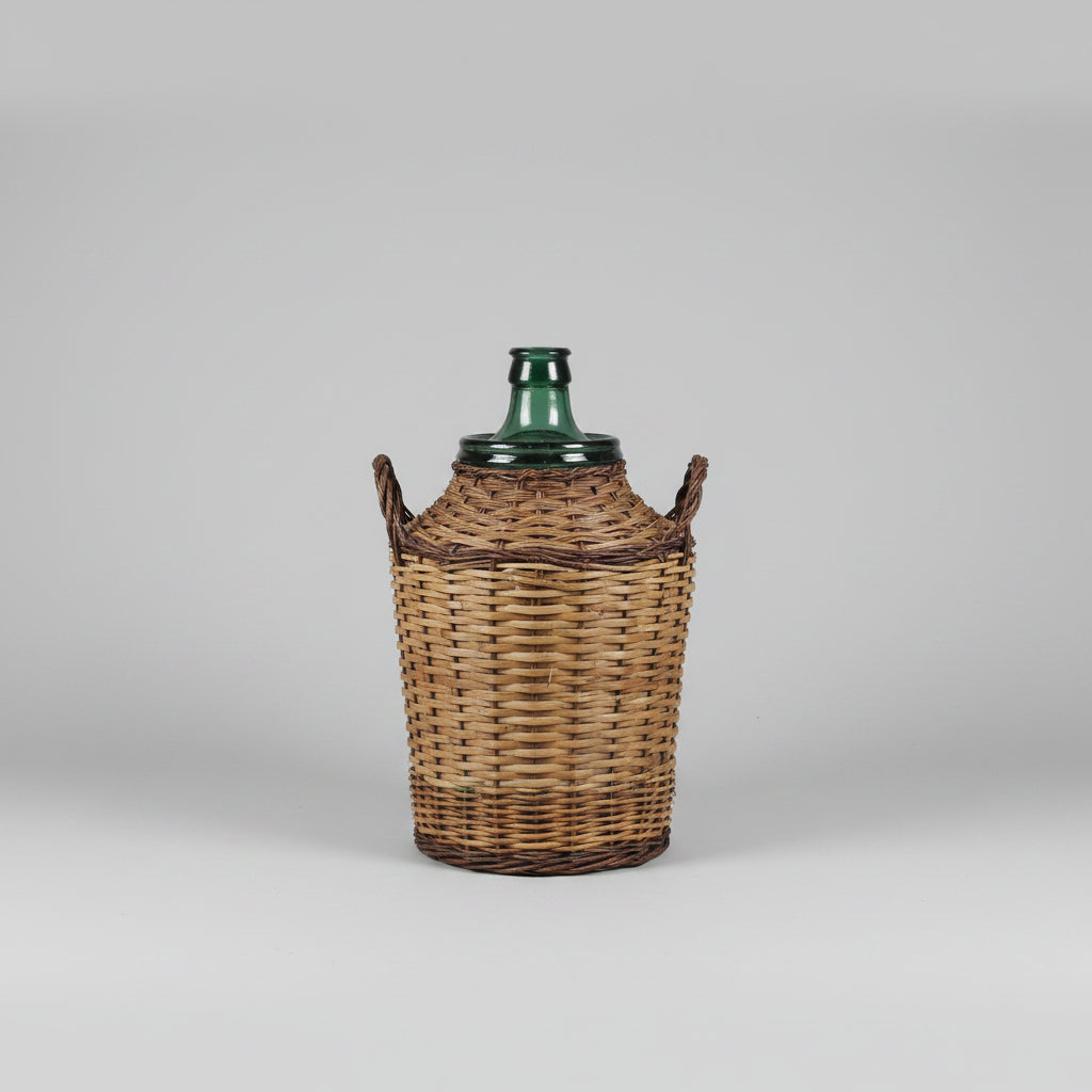 Glass Bottles in Wicker Cases
