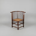 Antique Bobbin Corner Chair with Rattan Seat