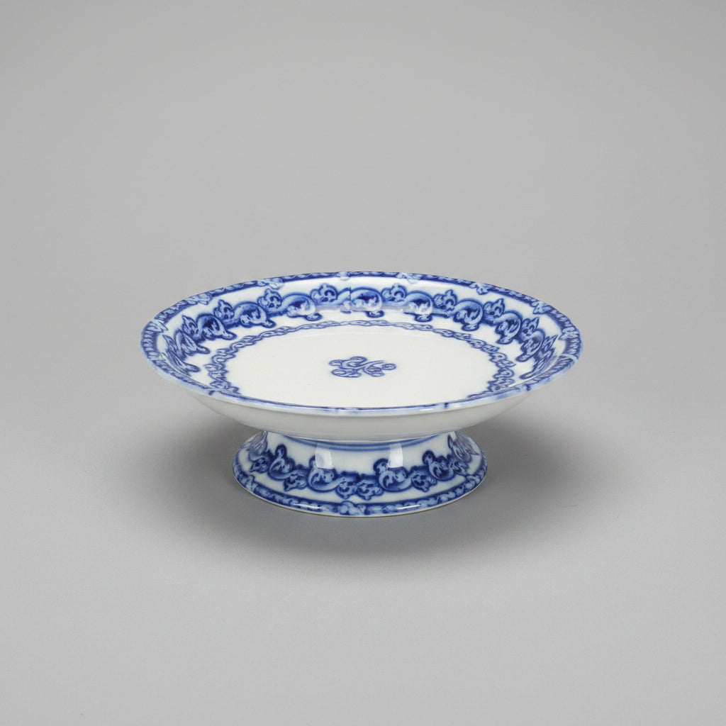 Flow Blue Plate Pedestal