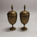 Pair of Chased Engraved Lidded Urns