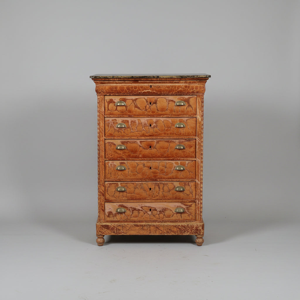 French Painted Tall Chest Circa 1880