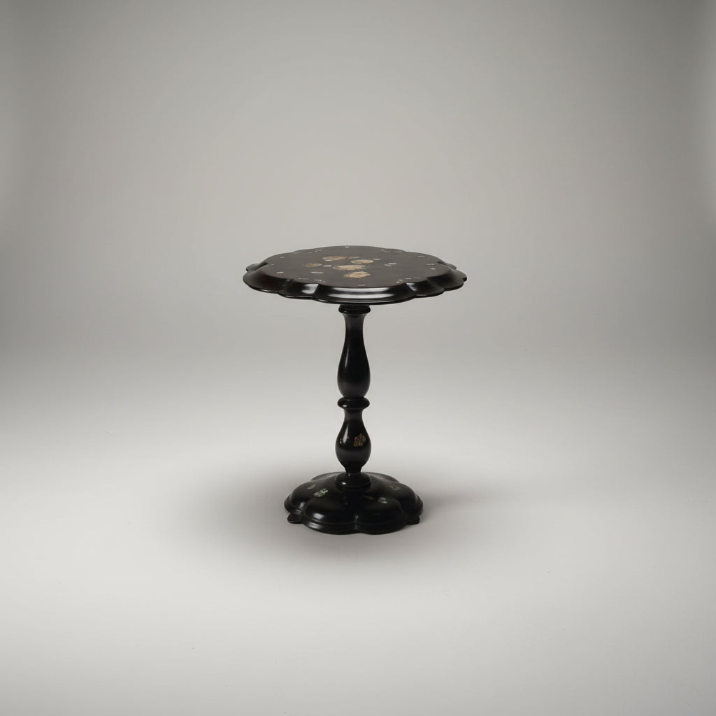Antique Papier Mache Pedestal Table