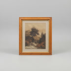 Antique Framed Rectangle Lithographs, Pair