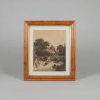 Antique Framed Rectangle Lithographs, Pair