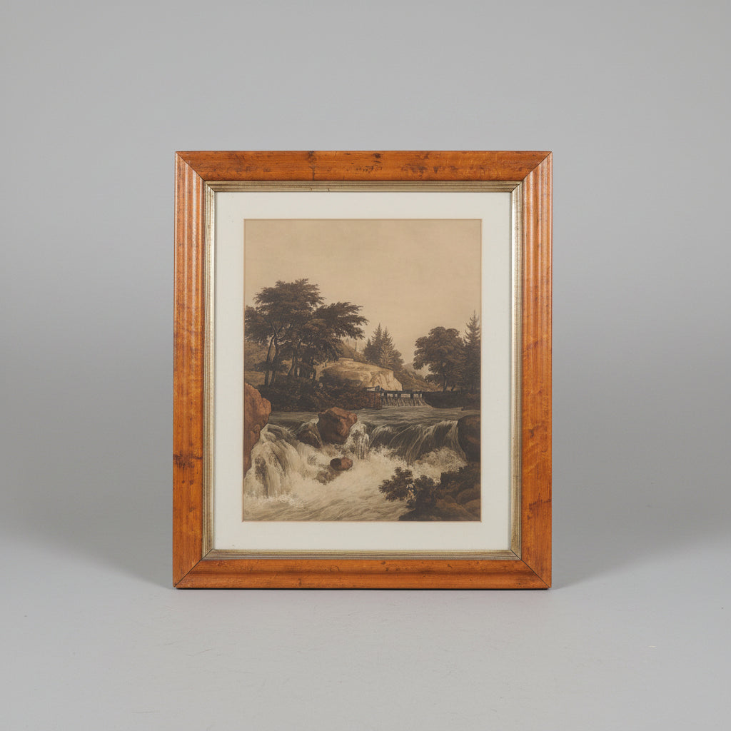 Antique Framed Rectangle Lithographs, Pair