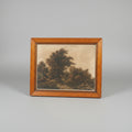 Antique Framed Square Lithographs, Pair