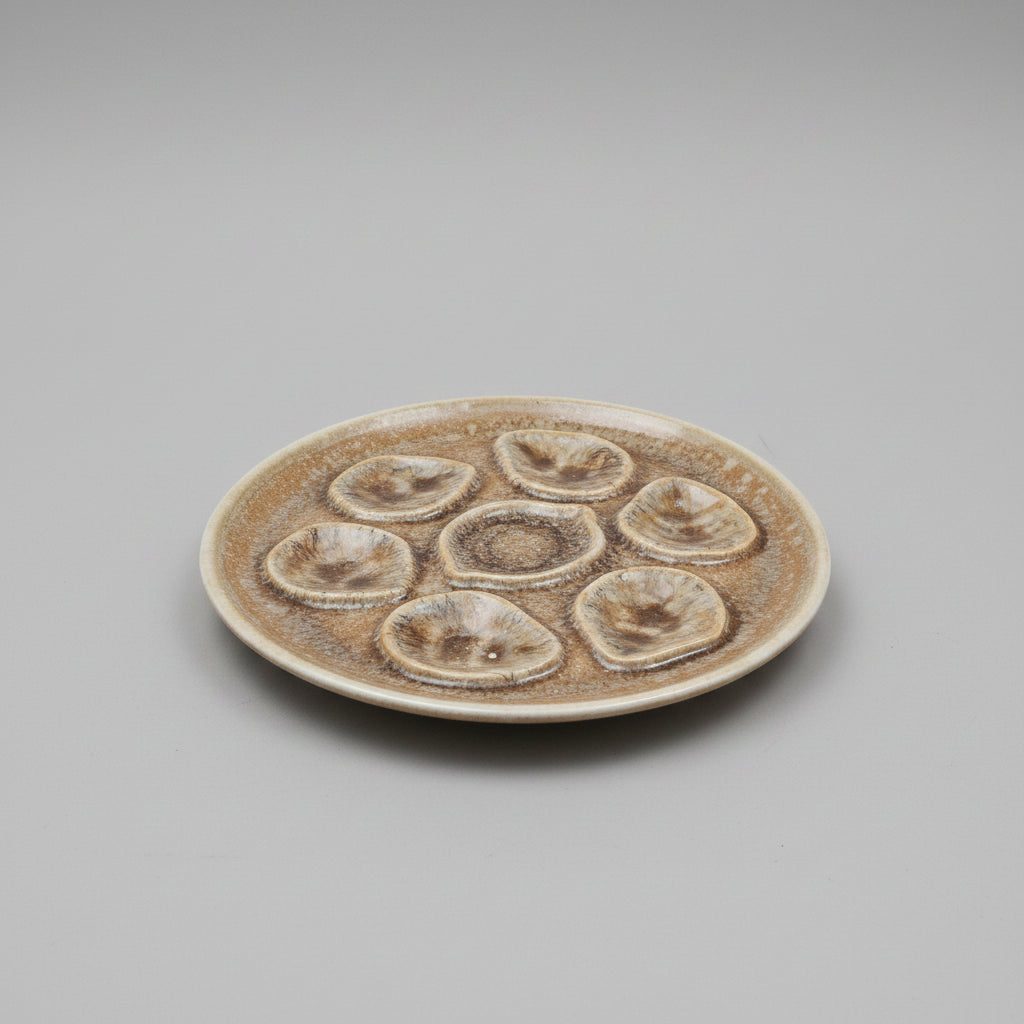 French Majolica Oyster Plate, Mousse