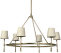 Cream Leather and Champagne Brass Chandelier